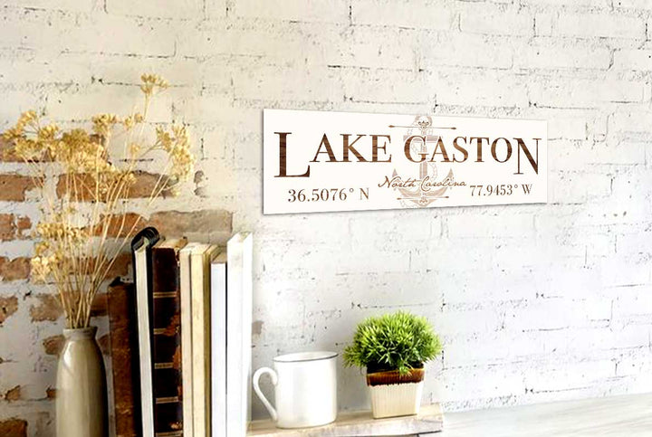 FP0849 - Lake Gaston, NC Anchor Engraved Stick (Standard)