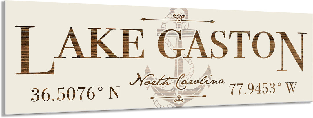 FP0849 - Lake Gaston, NC Anchor Engraved Stick (Standard)