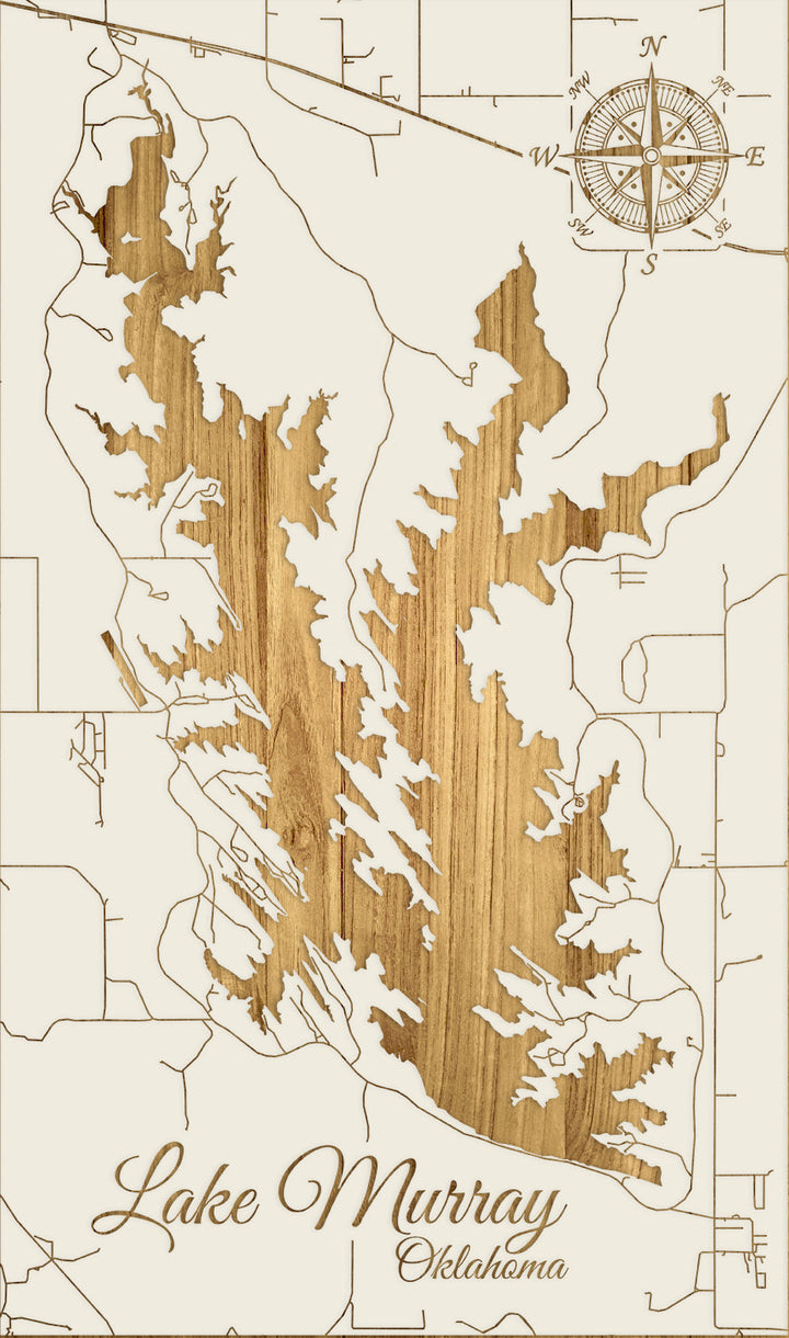 FP1152 - Lake Murray, OK Engraved Map (Standard)