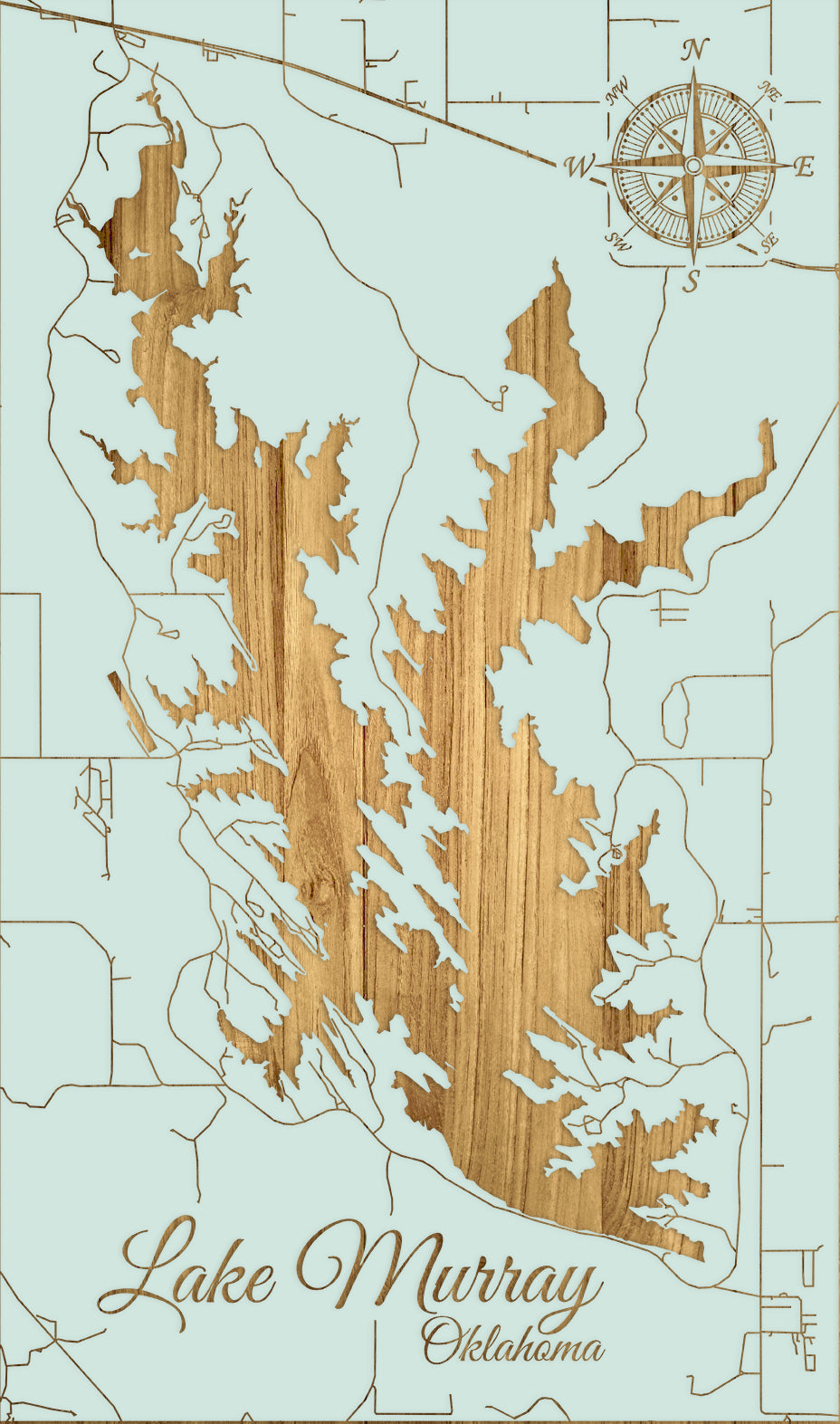 FP1152 - Lake Murray, OK Engraved Map (Standard)
