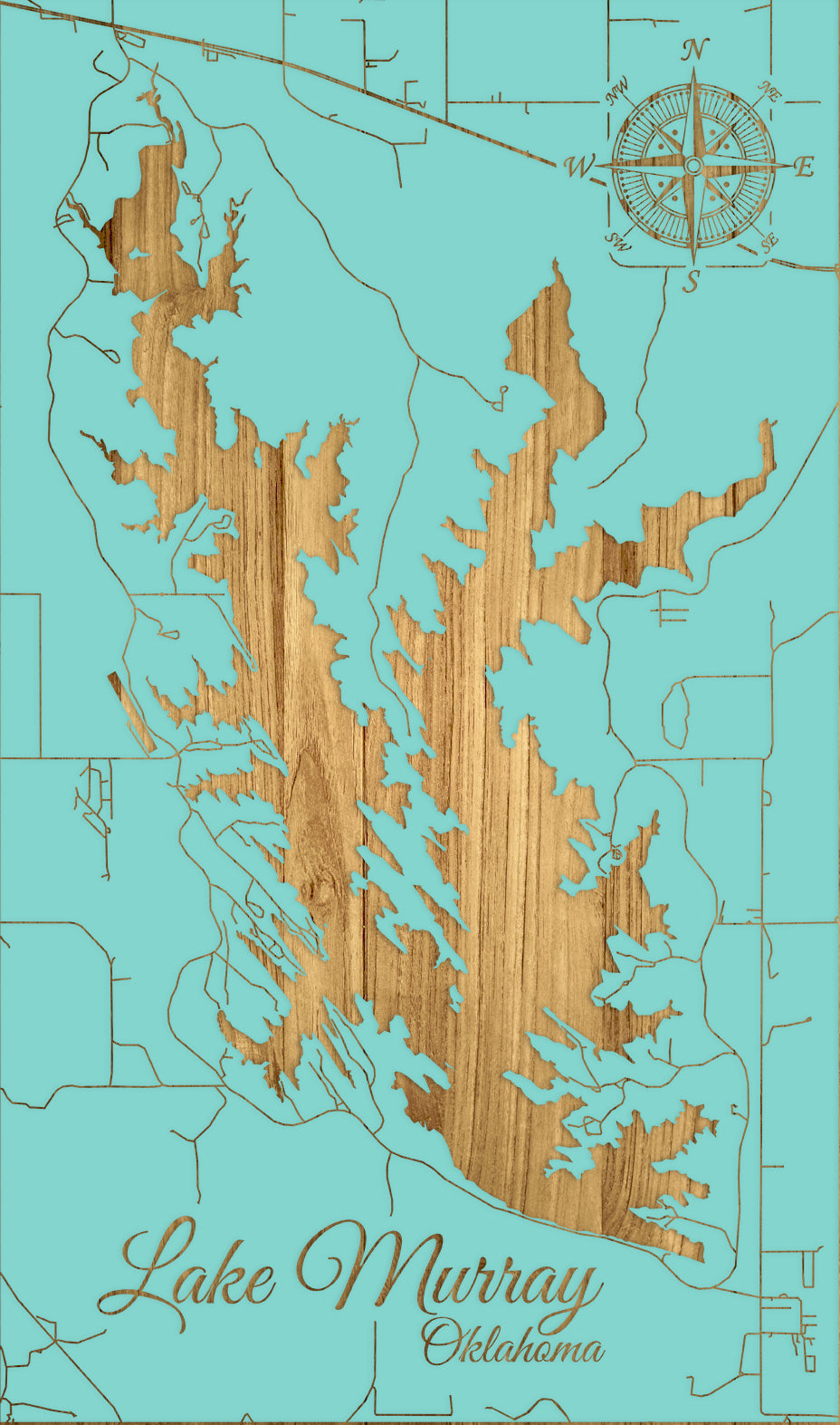 FP1152 - Lake Murray, OK Engraved Map (Standard)