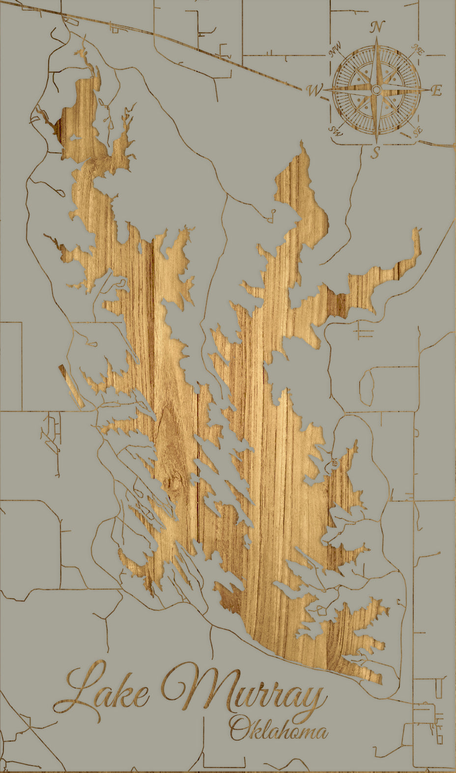FP1152 - Lake Murray, OK Engraved Map (Standard)