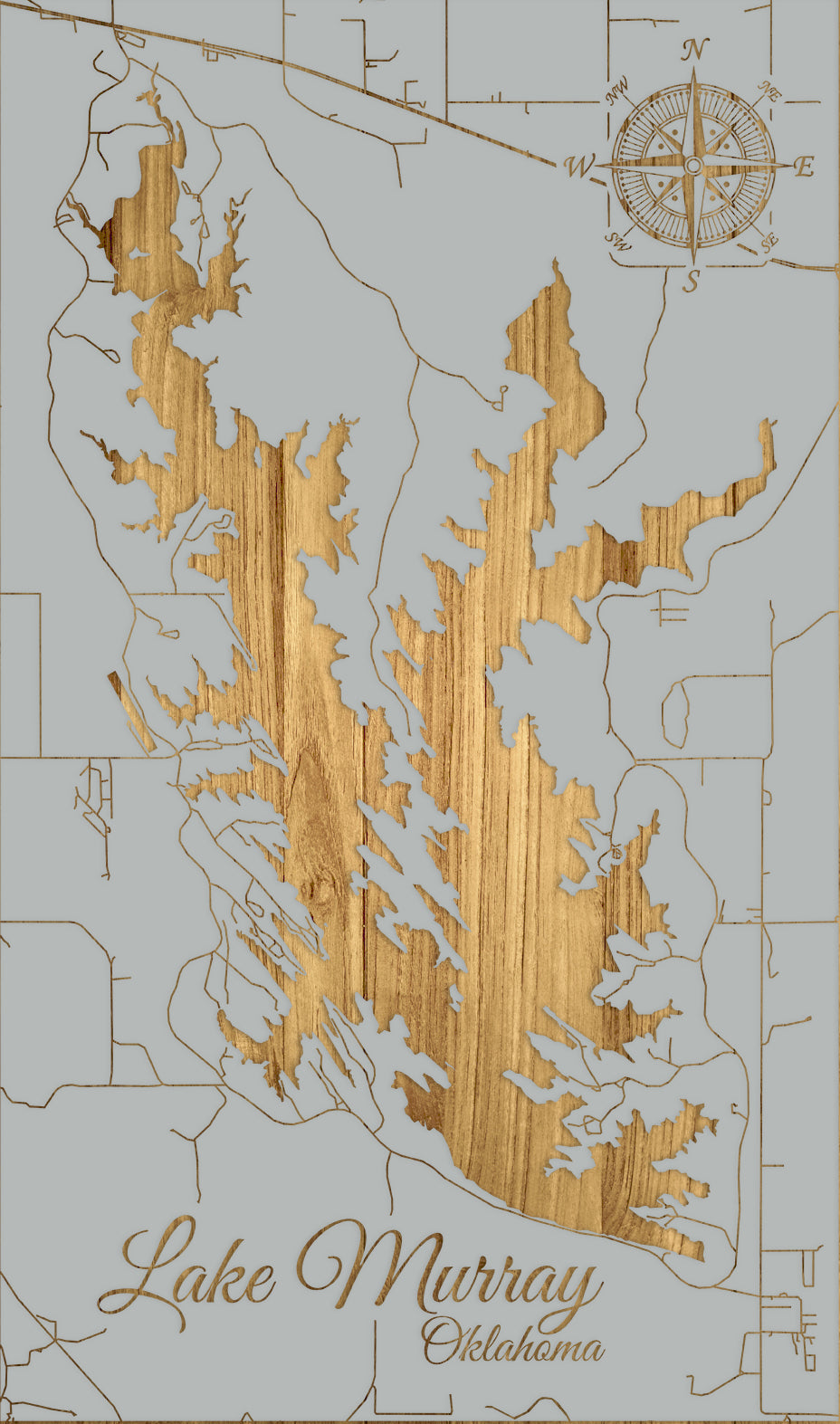 FP1152 - Lake Murray, OK Engraved Map (Standard)