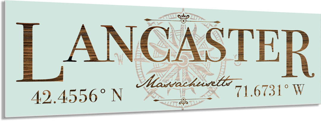 FP1039 - Lancaster, MA Stick w/ Compass Engraved Stick (Standard)