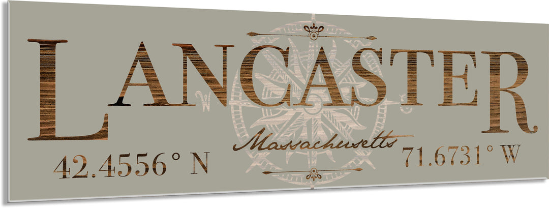 FP1039 - Lancaster, MA Stick w/ Compass Engraved Stick (Standard)