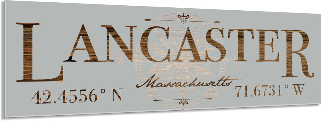 FP1039 - Lancaster, MA Stick w/ Compass Engraved Stick (Standard)