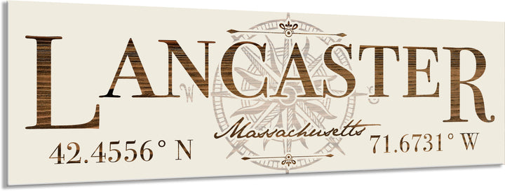 FP1039 - Lancaster, MA Stick w/ Compass Engraved Stick (Standard)
