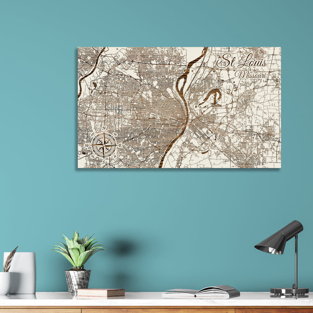 St Louis, Missouri Street Map – Fire & Pine