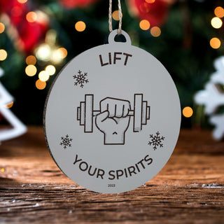 Lift Your Spirits Dumbbell Ornament