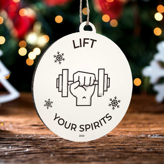Lift Your Spirits Dumbbell Ornament