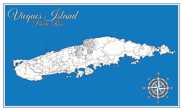 FP0881 - Vieques Island, PR Metal Micro Map (Standard)