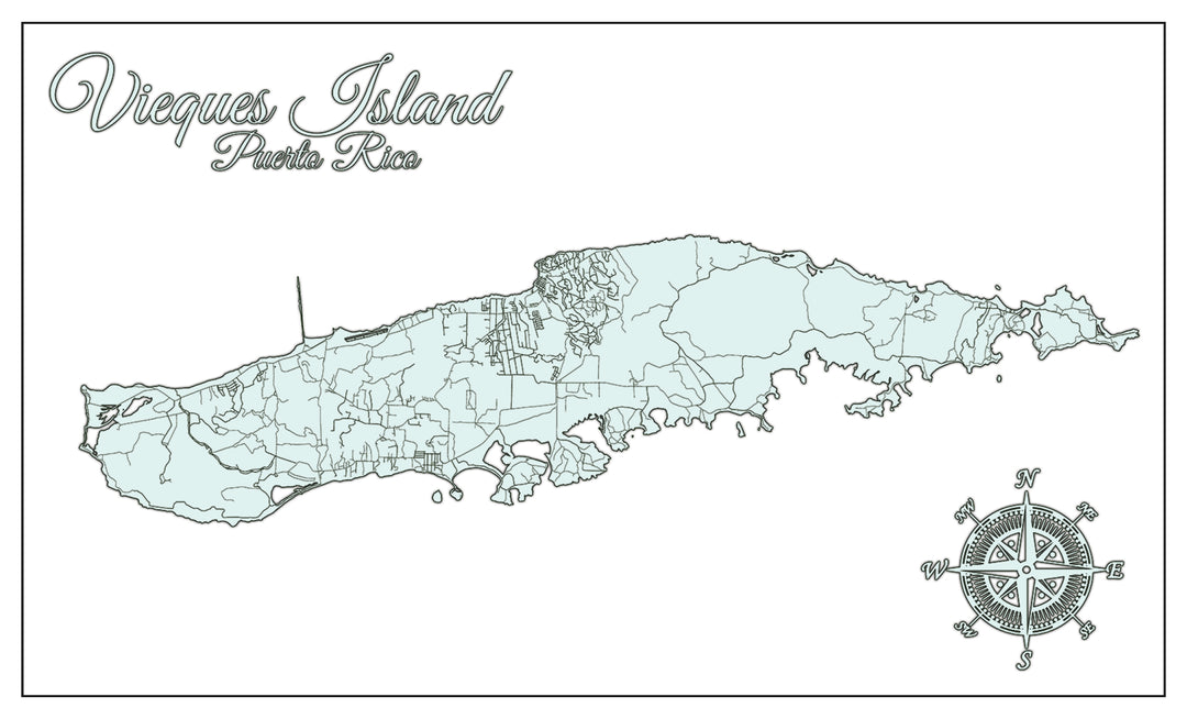 FP0881 - Vieques Island, PR Metal Micro Map (Standard)