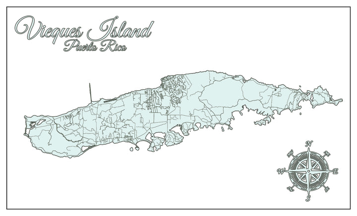FP0881 - Vieques Island, PR Metal Micro Map (Standard)