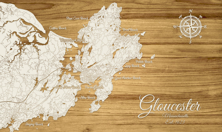 FP1502 - Gloucester, MA Engraved Map (Standard)