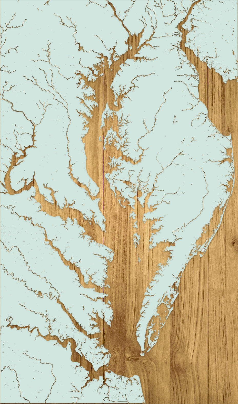 FP1536 - Chesapeake Bay w/ No Streets Engraved Map (Standard)