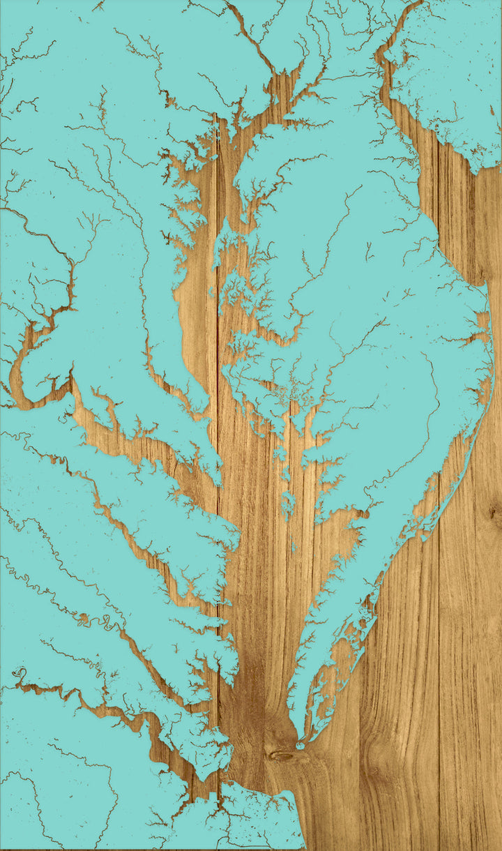 FP1536 - Chesapeake Bay w/ No Streets Engraved Map (Standard)