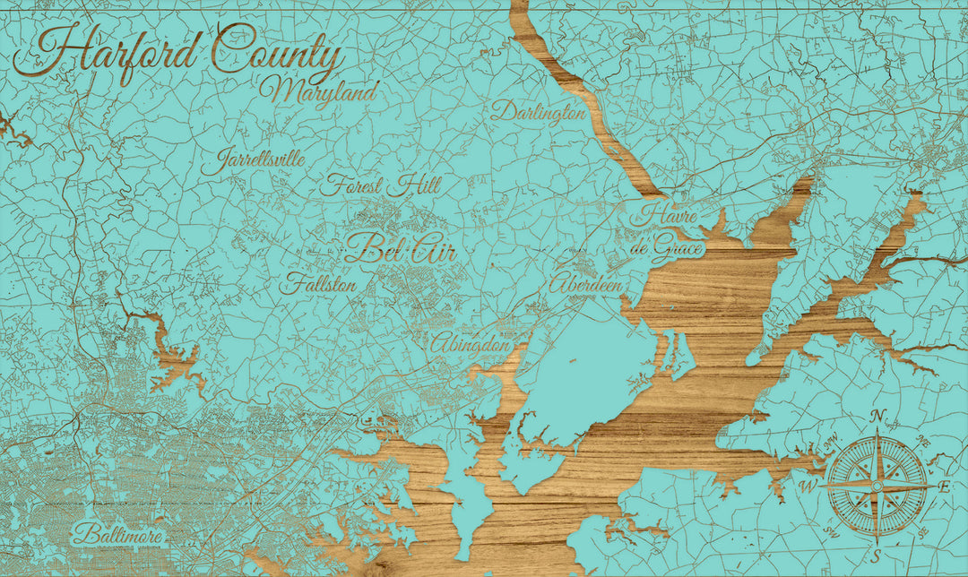 FP1602 - Harford County Engraved Map (Standard)