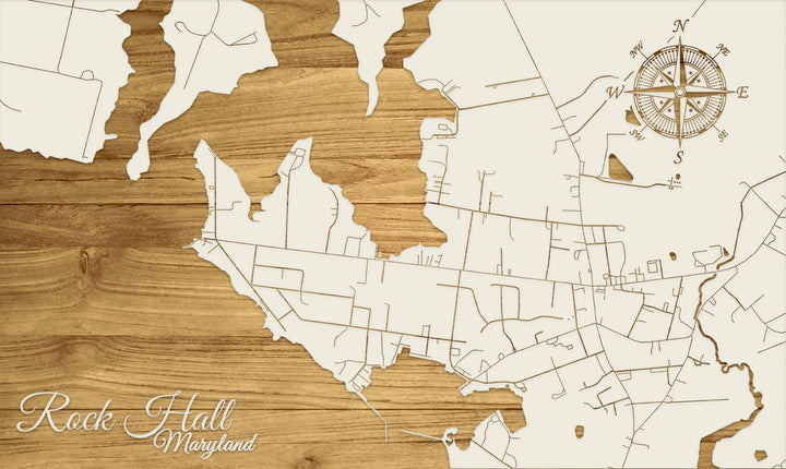FP1536 - Rock Hall, MD Engraved Map (Standard)