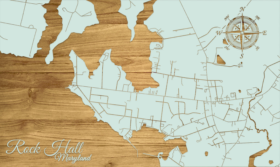 FP1536 - Rock Hall, MD Engraved Map (Standard)