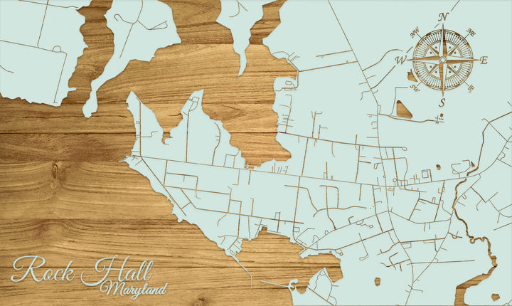 FP1536 - Rock Hall, MD Engraved Map (Standard)