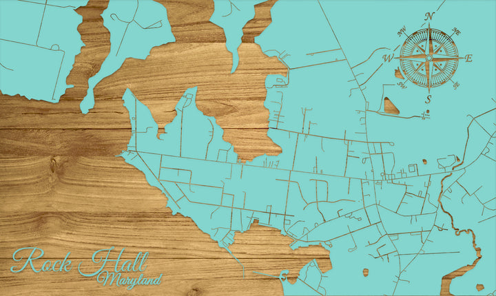 FP1536 - Rock Hall, MD Engraved Map (Standard)