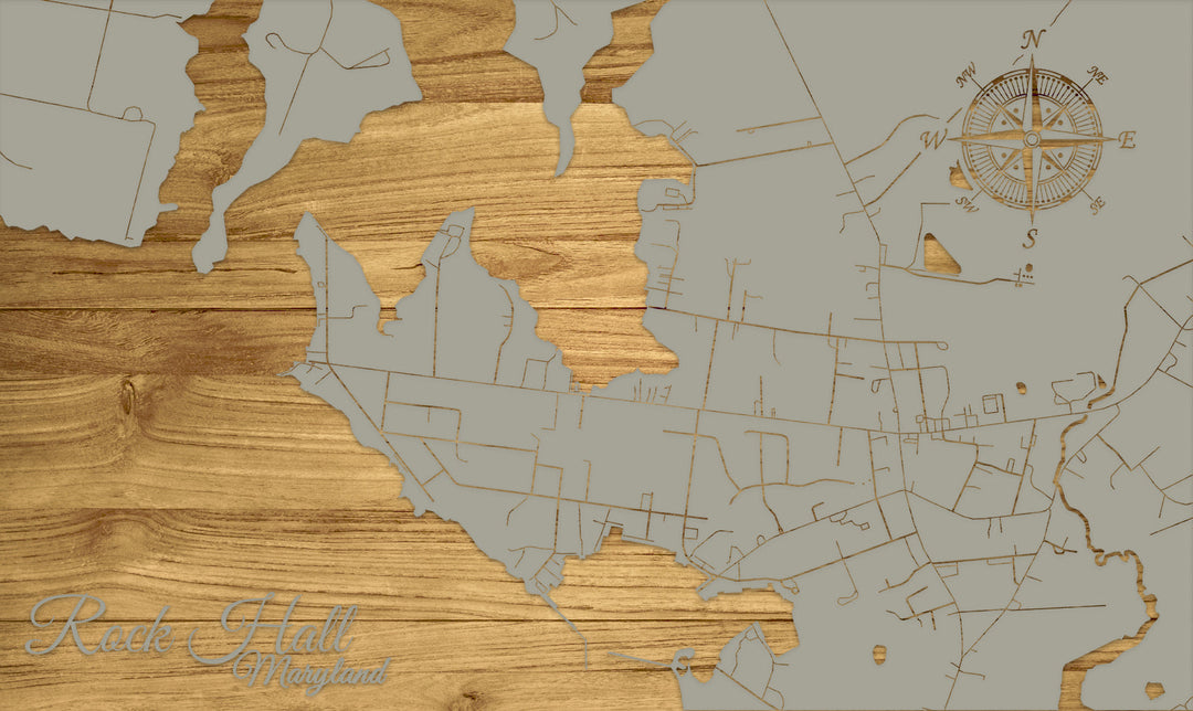 FP1536 - Rock Hall, MD Engraved Map (Standard)