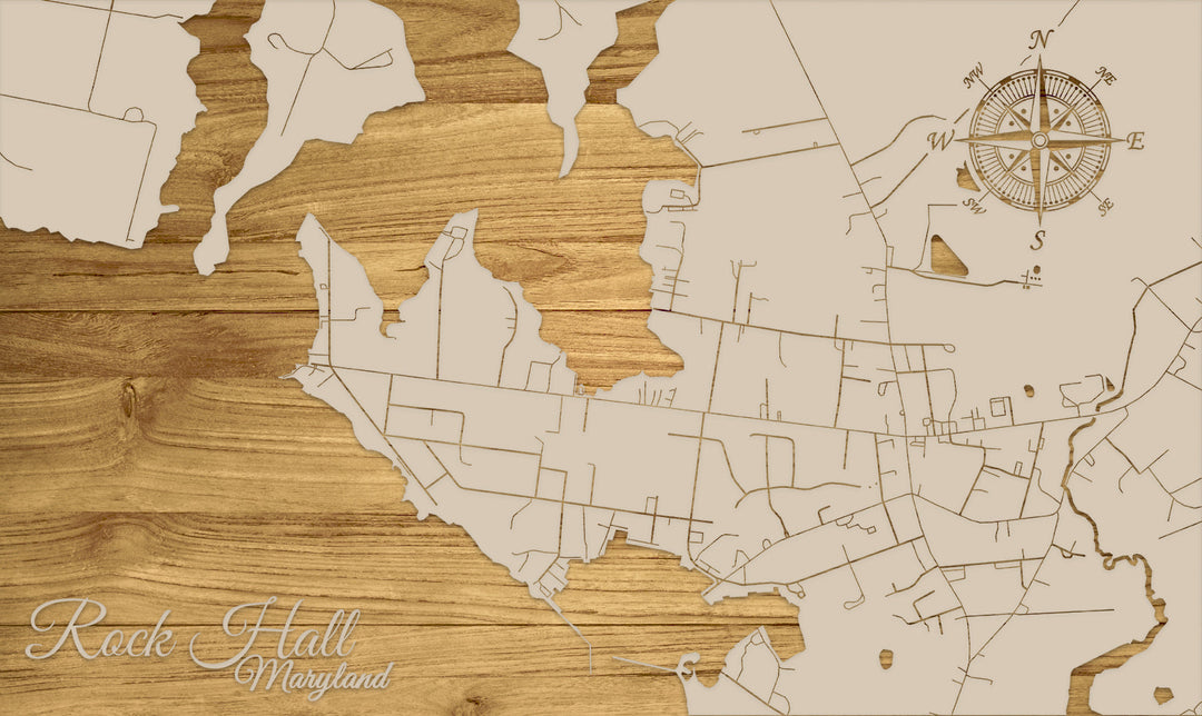 FP1536 - Rock Hall, MD Engraved Map (Standard)