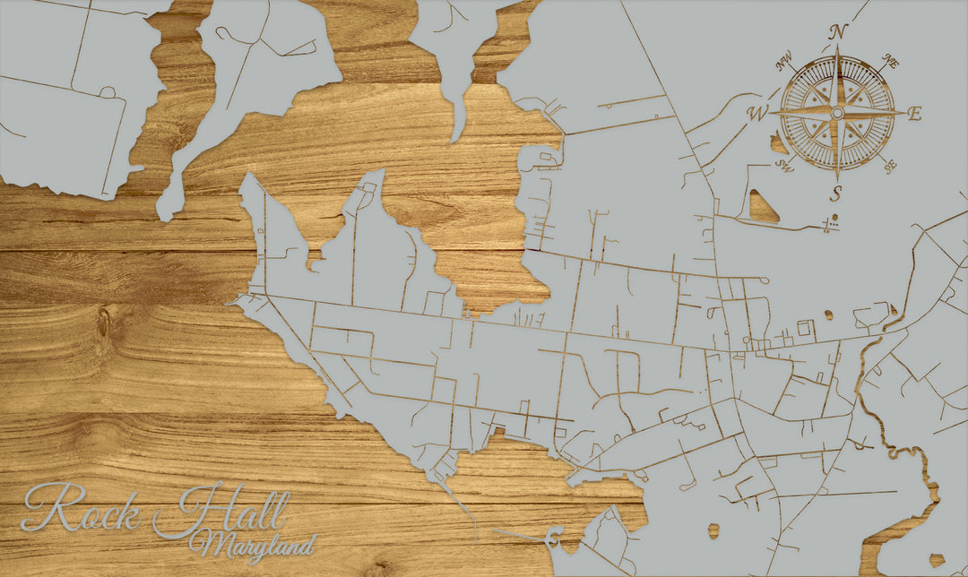 FP1536 - Rock Hall, MD Engraved Map (Standard)