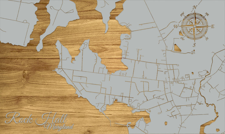 FP1536 - Rock Hall, MD Engraved Map (Standard)