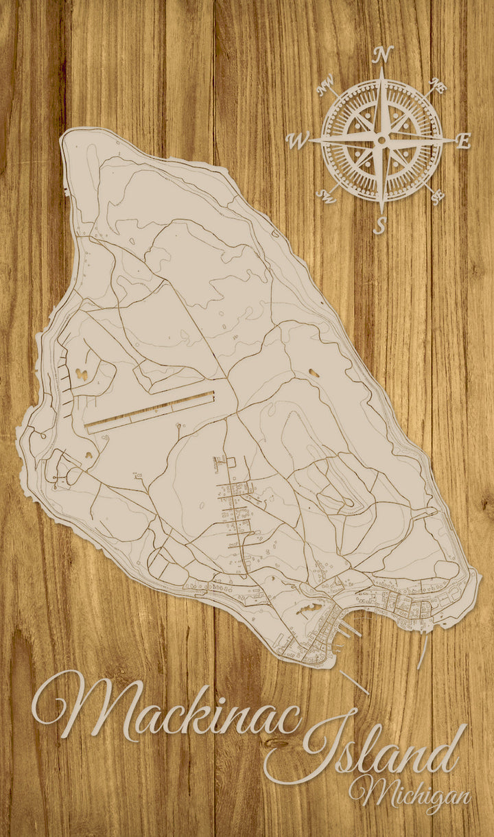 FP1159 - Mackinac Island, Michigan Engraved Map (Standard)