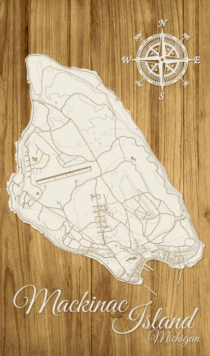FP1159 - Mackinac Island, Michigan Engraved Map (Standard)