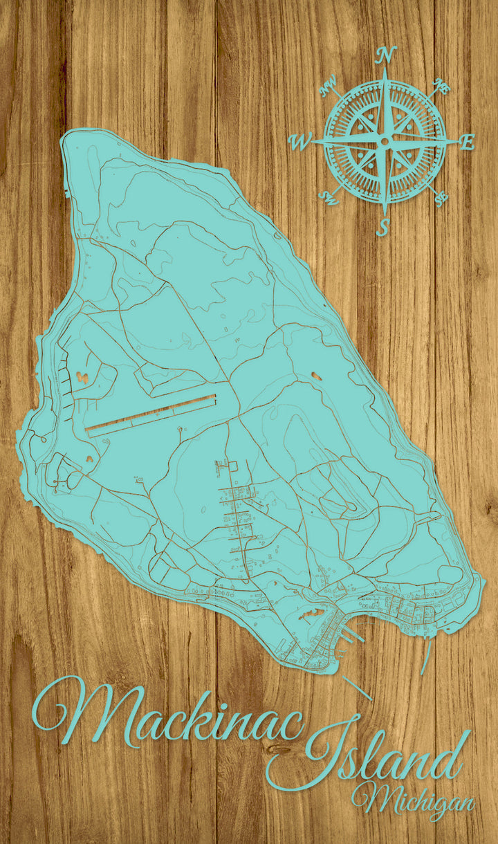 FP1159 - Mackinac Island, Michigan Engraved Map (Standard)