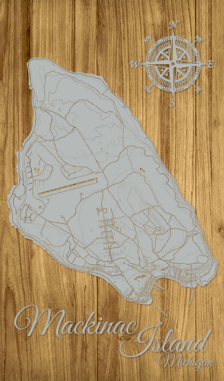 FP1159 - Mackinac Island, Michigan Engraved Map (Standard)