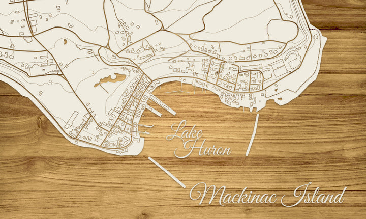 FP1159 - Downtown Mackinac Island, MI Engraved Map (Standard)