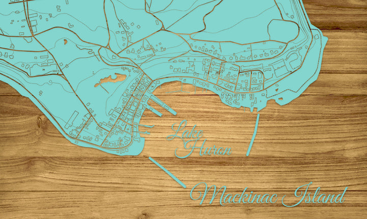 FP1159 - Downtown Mackinac Island, MI Engraved Map (Standard)