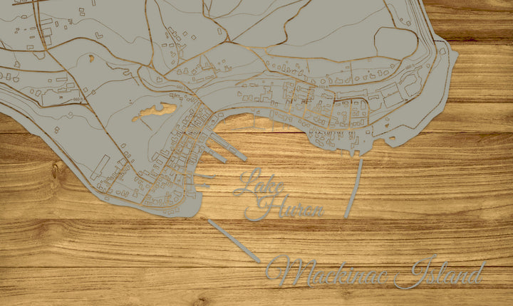 FP1159 - Downtown Mackinac Island, MI Engraved Map (Standard)