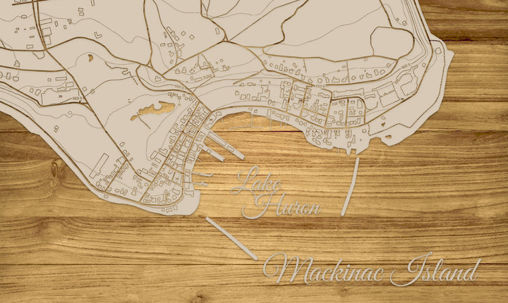 FP1159 - Downtown Mackinac Island, MI Engraved Map (Standard)