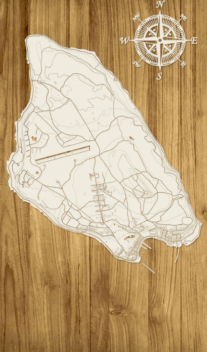FP1159 - Mackinac Compass Engraved Map (Standard)