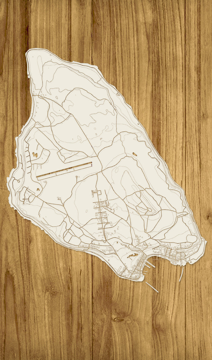 FP1159 - Mackinac No Compass Engraved Map (Standard)