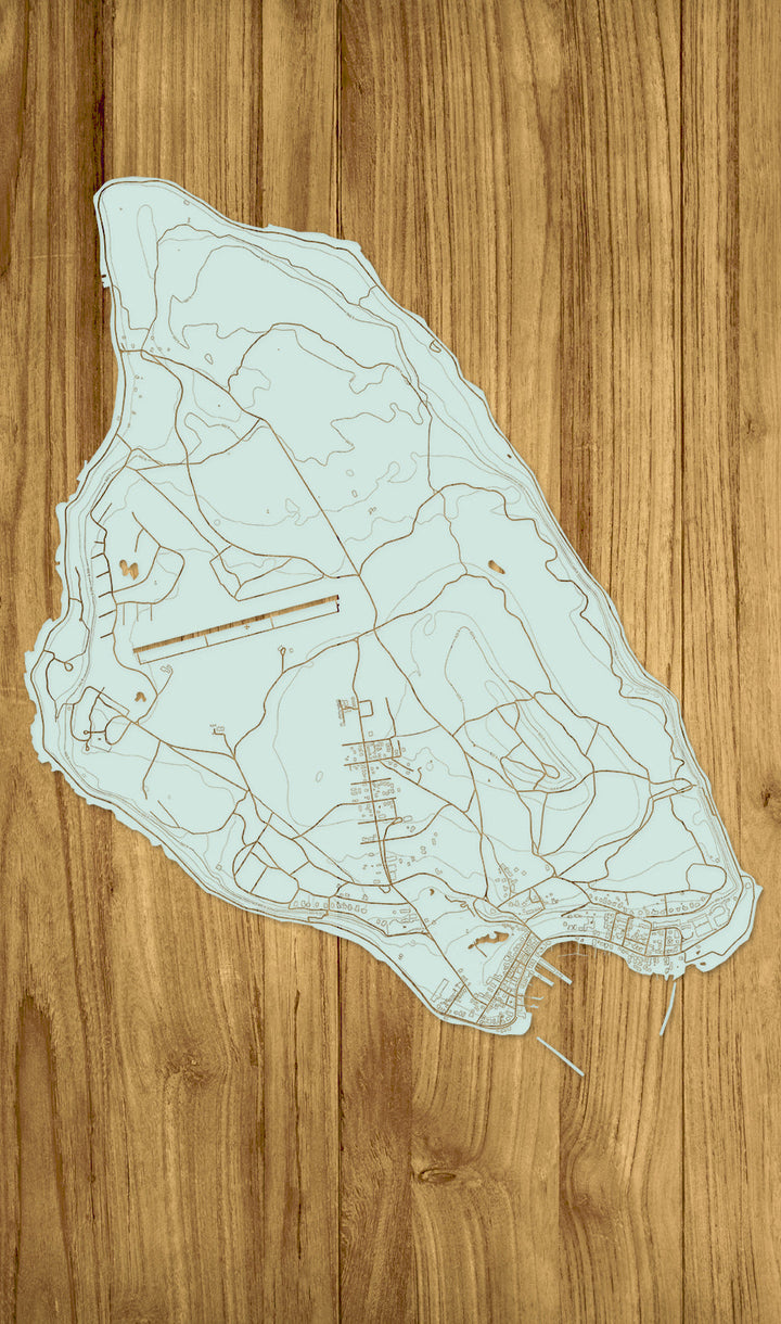 FP1159 - Mackinac No Compass Engraved Map (Standard)