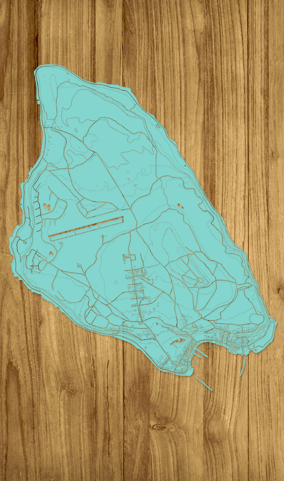 FP1159 - Mackinac No Compass Engraved Map (Standard)