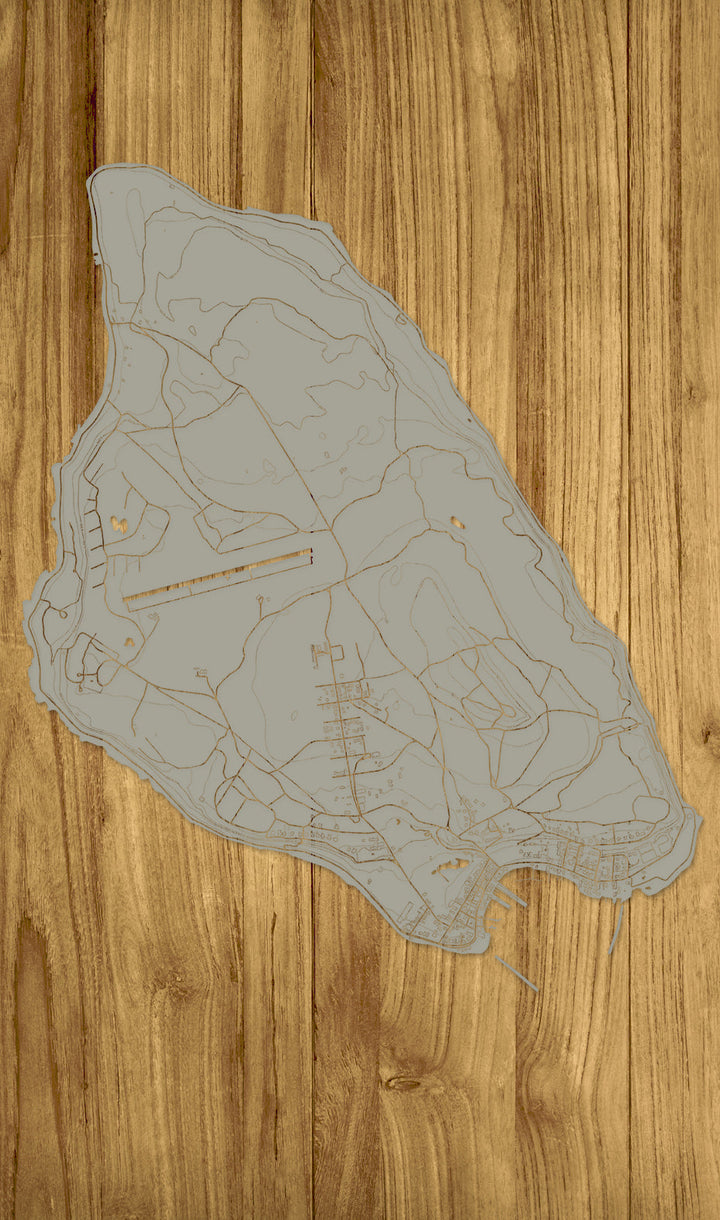 FP1159 - Mackinac No Compass Engraved Map (Standard)