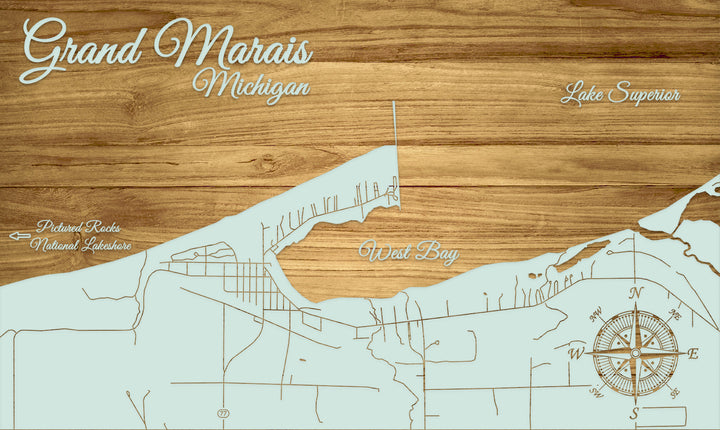 FP1576 - Grand Marais, MI Engraved Map (Standard)