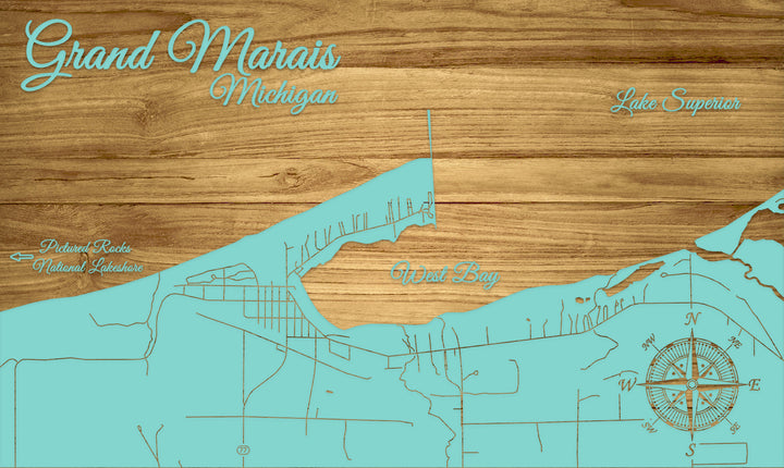 FP1576 - Grand Marais, MI Engraved Map (Standard)