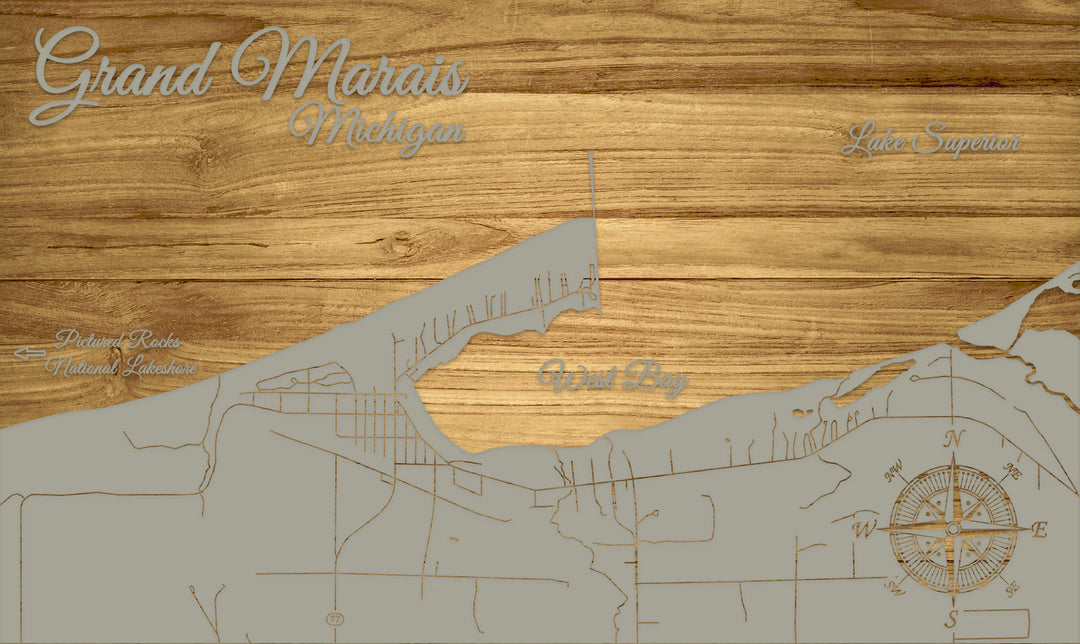 FP1576 - Grand Marais, MI Engraved Map (Standard)