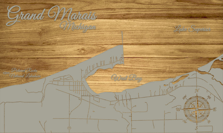 FP1576 - Grand Marais, MI Engraved Map (Standard)