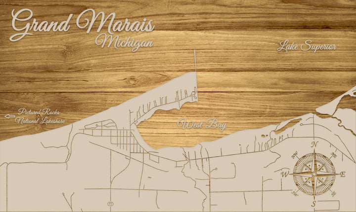 FP1576 - Grand Marais, MI Engraved Map (Standard)