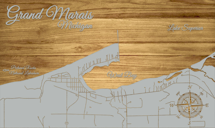 FP1576 - Grand Marais, MI Engraved Map (Standard)