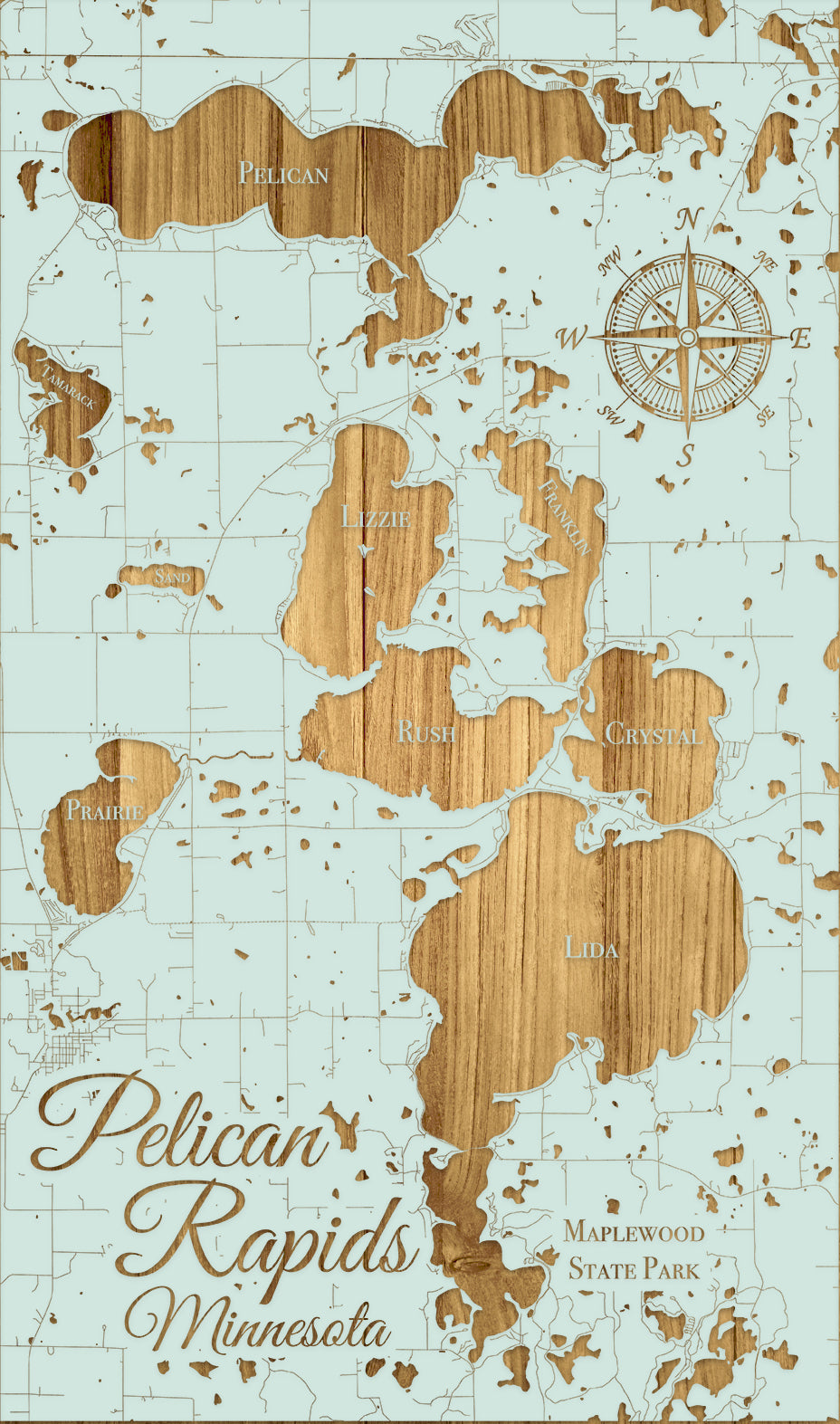 FP1412 - Pelican Rapids, MN Engraved Map (Standard)