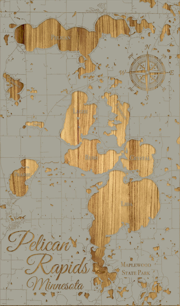 FP1412 - Pelican Rapids, MN Engraved Map (Standard)